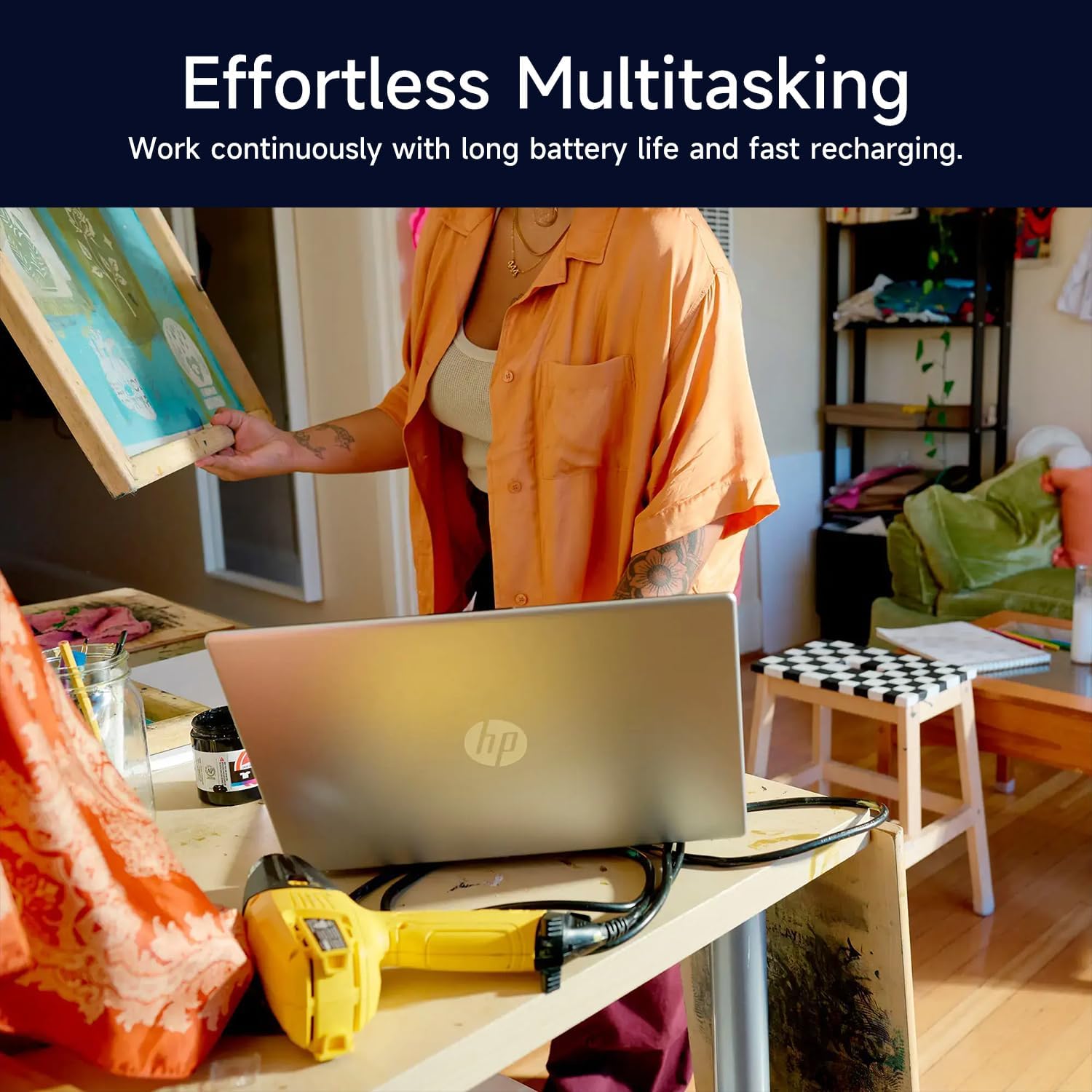 HP Essential Laptop, 15.6" HD Touchscreen, Intel Core i3-1215U, 32GB RAM, 2TB SSD, Webcam, Type-C, Wi-Fi 6, Windows 11 Home, Silver, Bundle with Thunderobot ML101-green Mouse