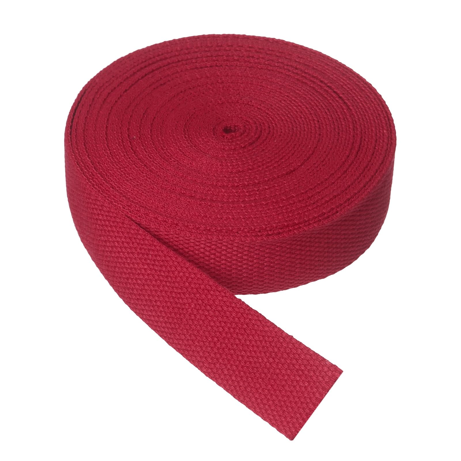sourcing map Cotton Twill Tape, 2.5cm x 9.2M Cotton Ribbon Bias Binding Tape Trim Webbing Straps for Sewing DIY Crafts Gift Wrapping, Burgundy