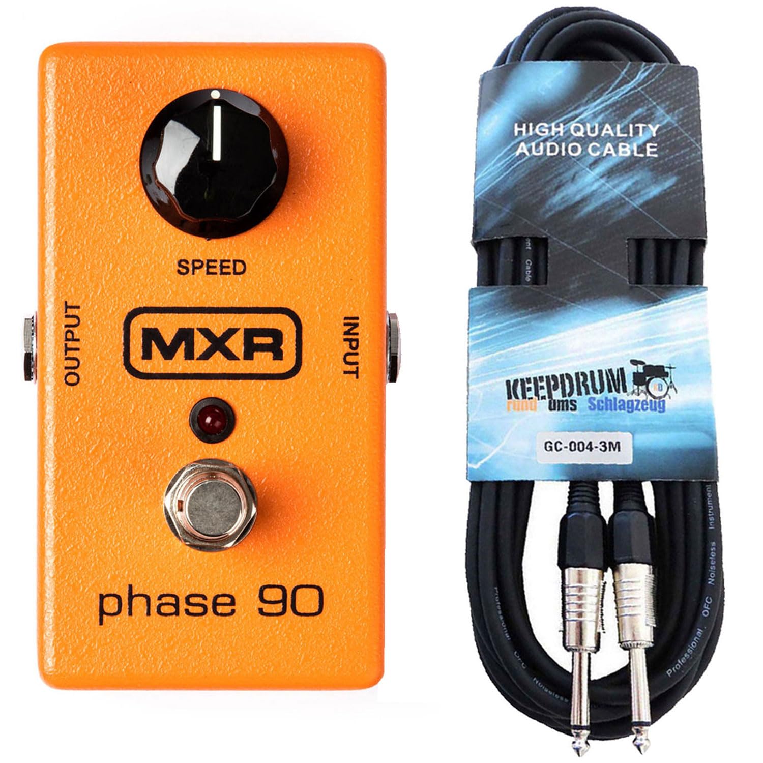 MXR M101 Effektgerät Phase 90 Analoges Vintage Phaser Pedal + keepdrum Gitarrenkabel