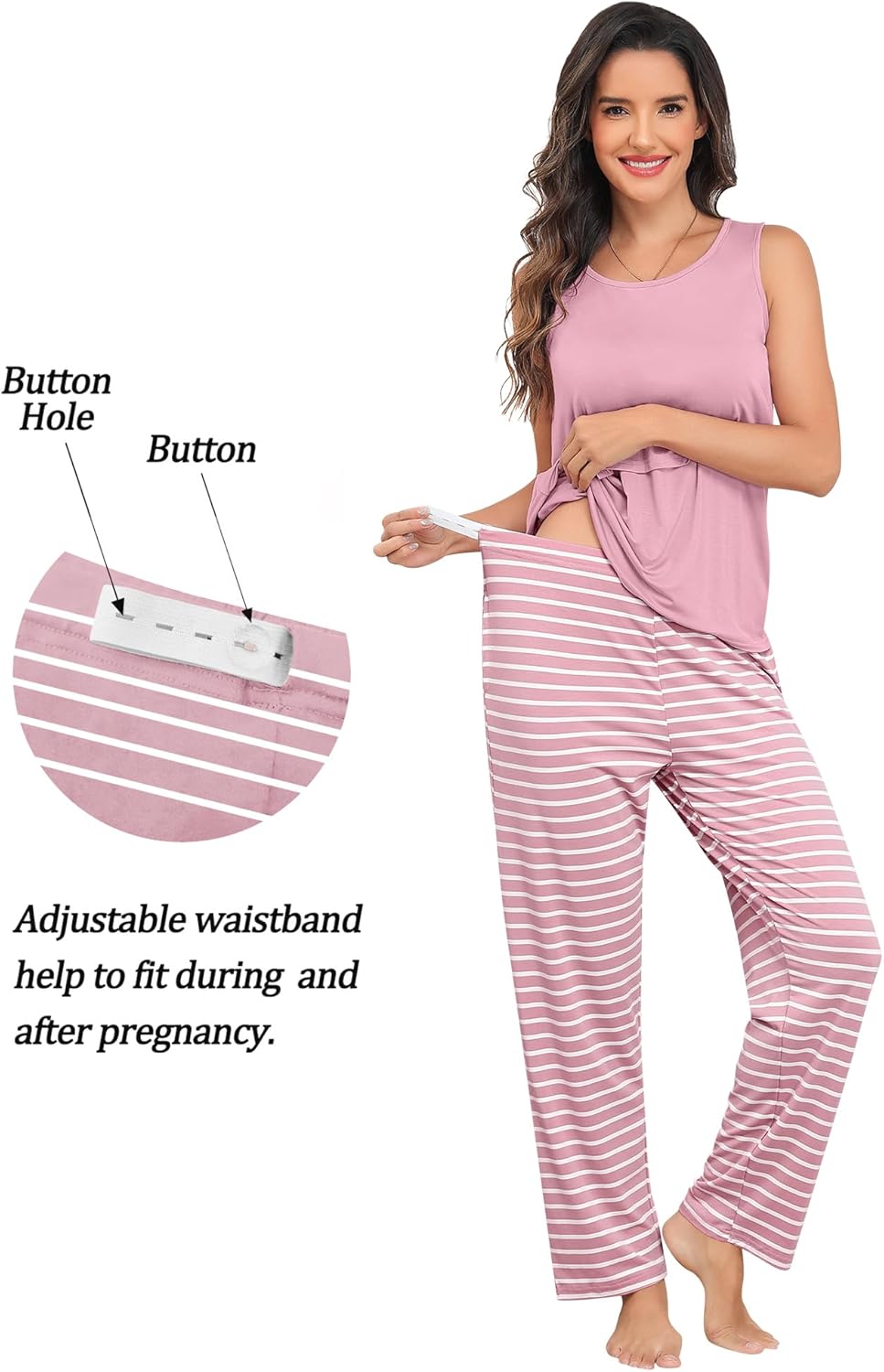 SWOMOG Maternity Nursing Robe Set 3 PCS Postpartum Breastfeeding Pajamas Lounge Hospital Pregnancy Pjs with Robe - Image 3