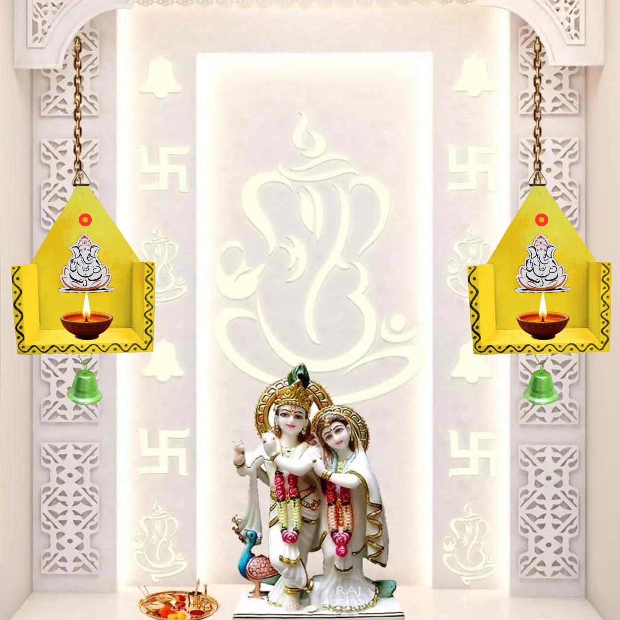 Handmade Wooden Vinayagar Diya Stand - Pooja Decoration -5