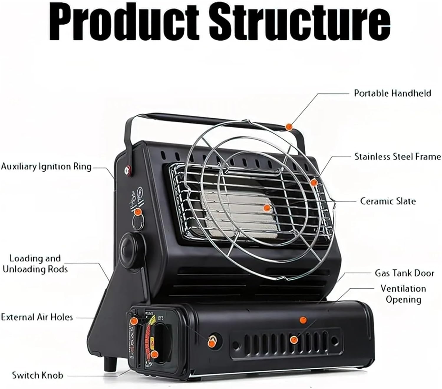 Kerosene Heater, Portable Gas Camping Stove Outdoor Picnic BBQ Hand Warmer Home Heater Cassette For Tent Fishing,for Indoor Camping Garage
