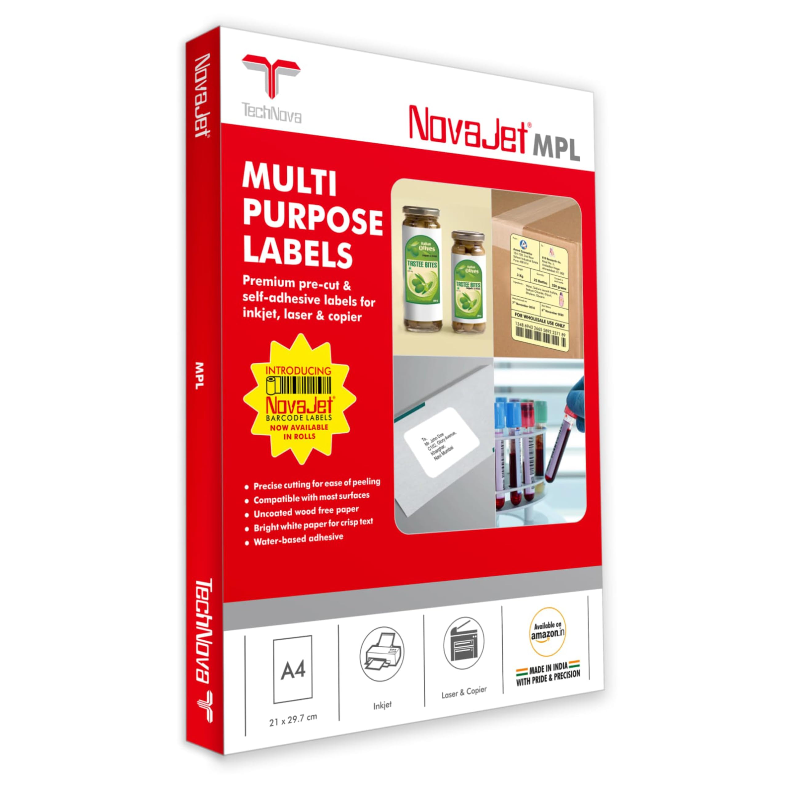 NovaJet Multipurpose Sticker Labels 65L | 38 x 21 mm | 65 Labels