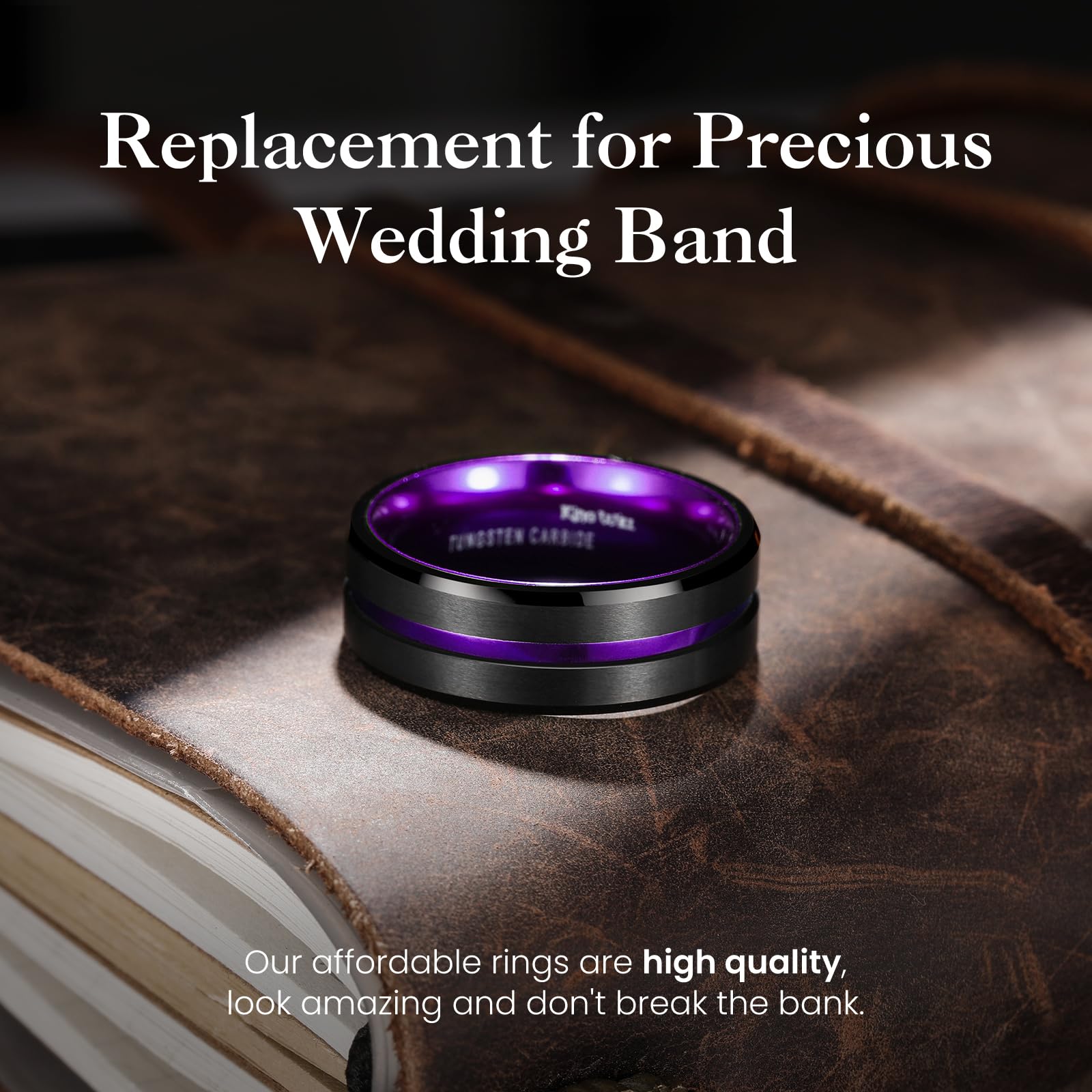 King Will CLASSIC Silver/Black/Gold/Blue/Brown/Rose Gold Groove 6mm 7mm 8mm High Polish/Matte Finish Men's Tungsten Ring Wedding Band Comfort Fit
