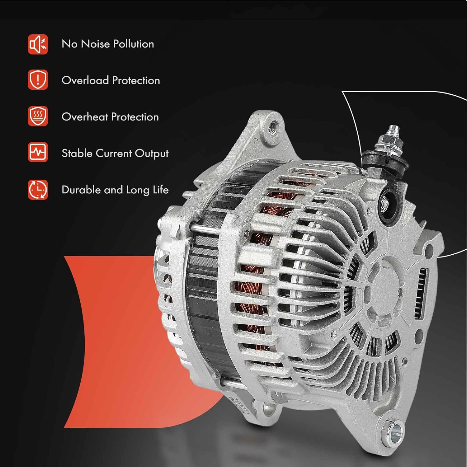 A-Premium Alternator Compatible with Nissan Murano 2016, Pathfinder 2017-2020, Maxima 2019-2022 & Infiniti QX60 2017-2020, 3.5L, 12V 150A 7-Groove Pulley Clockwise, Replace# A003TJ4691ZC, 23100-9UA0A