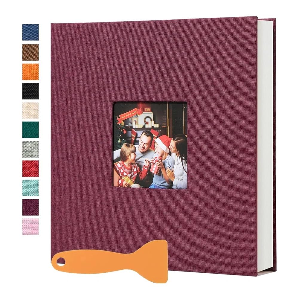 Grande album fotografico autoadesivo, 20 fogli/40 pagine, per fai da te, per bambini, famiglia, anniversari, matrimoni, foto, colore: viola