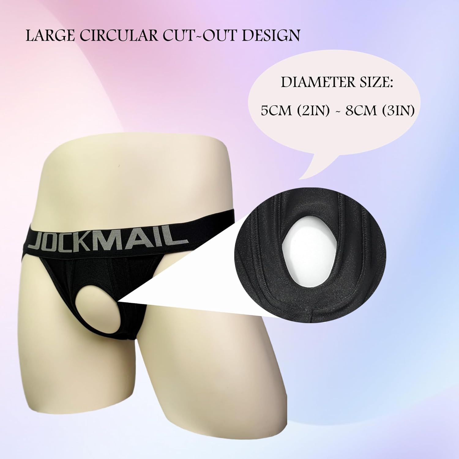 JOCKMAIL Men’s Thong Underwear Sexy Thong Athletic Supporter Cutout Breathable Underwear for Gym Club Party Daily Wear - Image 4