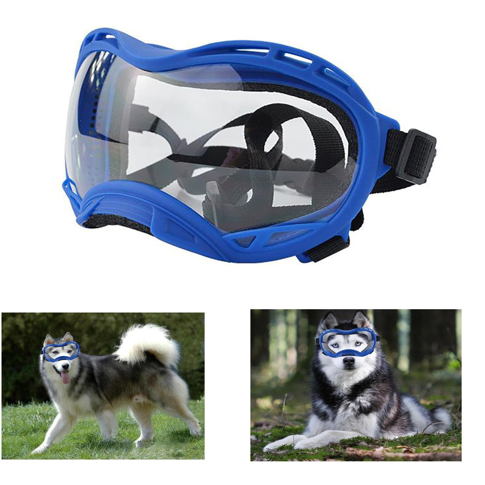 Lunettes de soleil pour chiens de grande race anti-UV avec monture souple