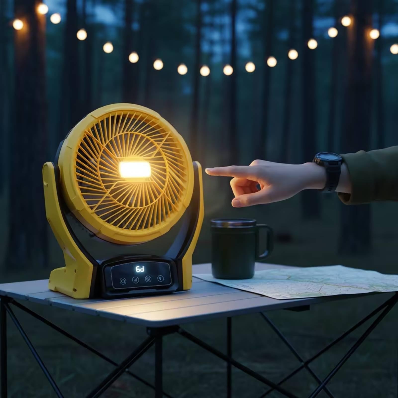 Gralara Ventilador Escritorio con Luz LED Portátil Ventilador Escritorio con Luz Mini para Estudiantes, style to 1