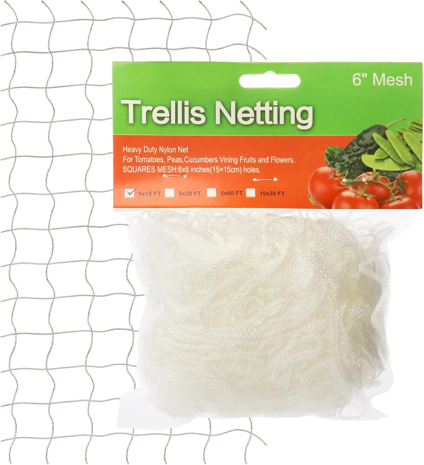QWORK® Garden Netting, White Trellis Netting Polyester Plant Support