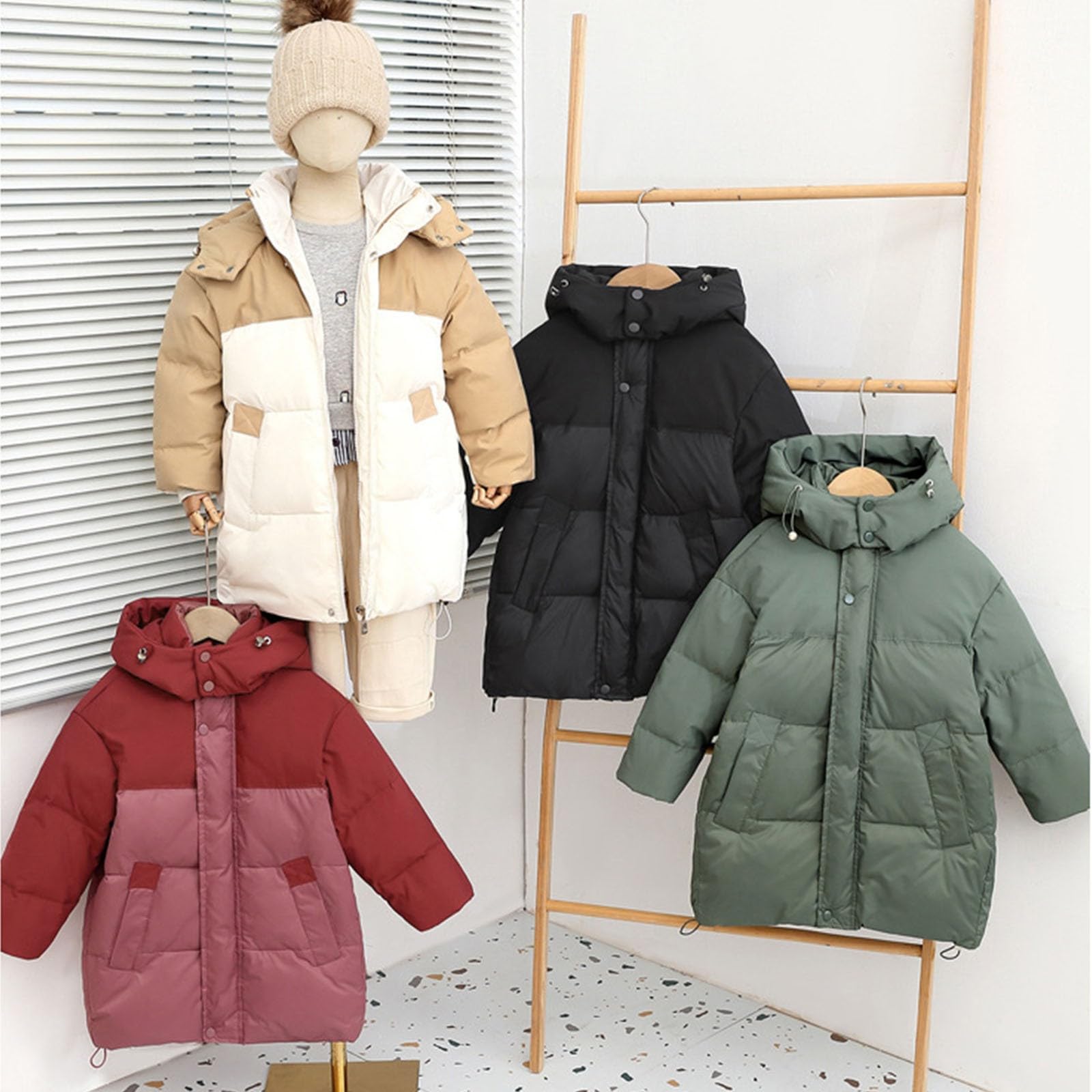 Piumino per ragazzi Bambini Inverno Caldo Piumino Cappotto Trapuntato Casual Outdoor Parka Capispalla Bambini Imbottito Addensare Comfort Snowsuit