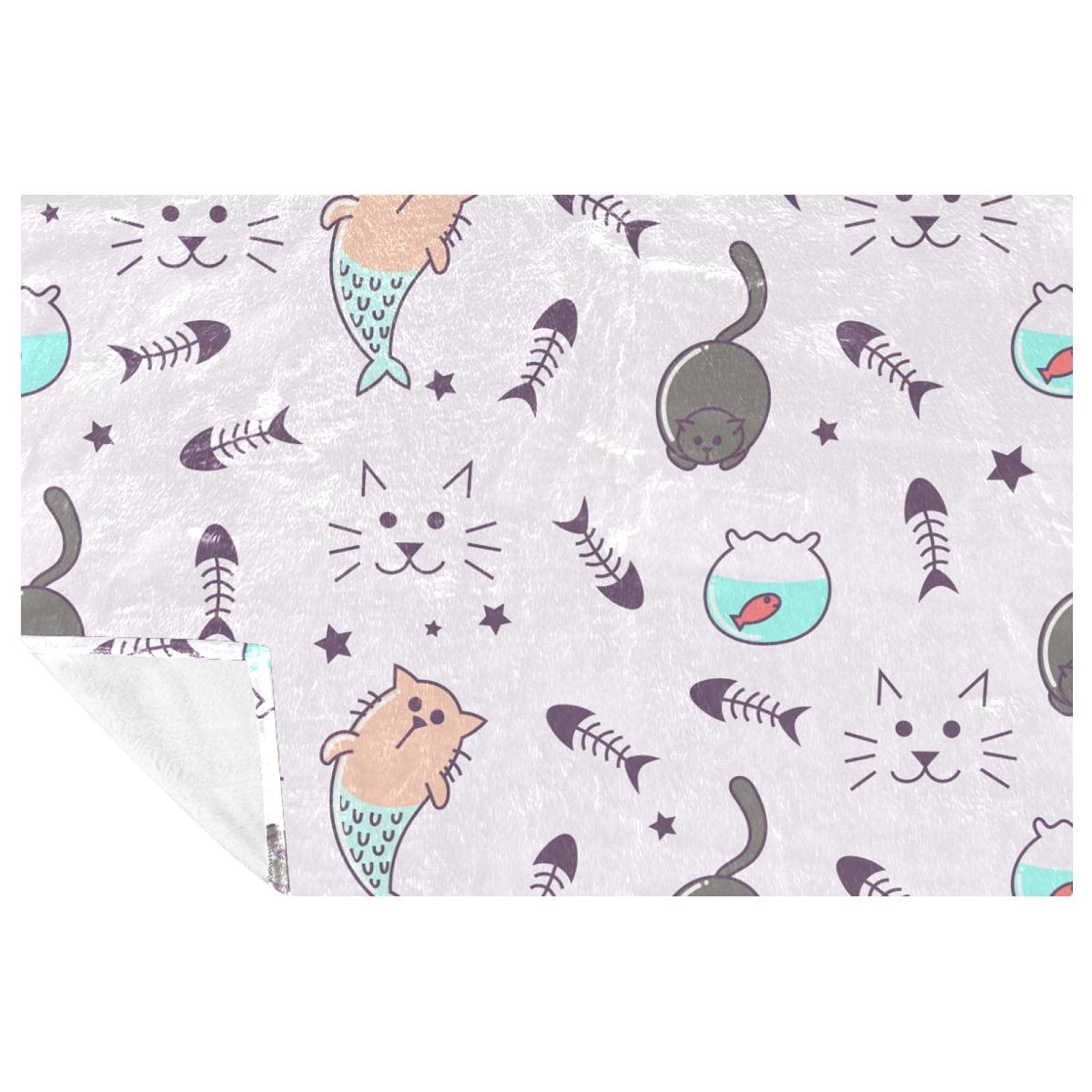 Plaid chat couverture chaude fantaisie pour lit et canapé