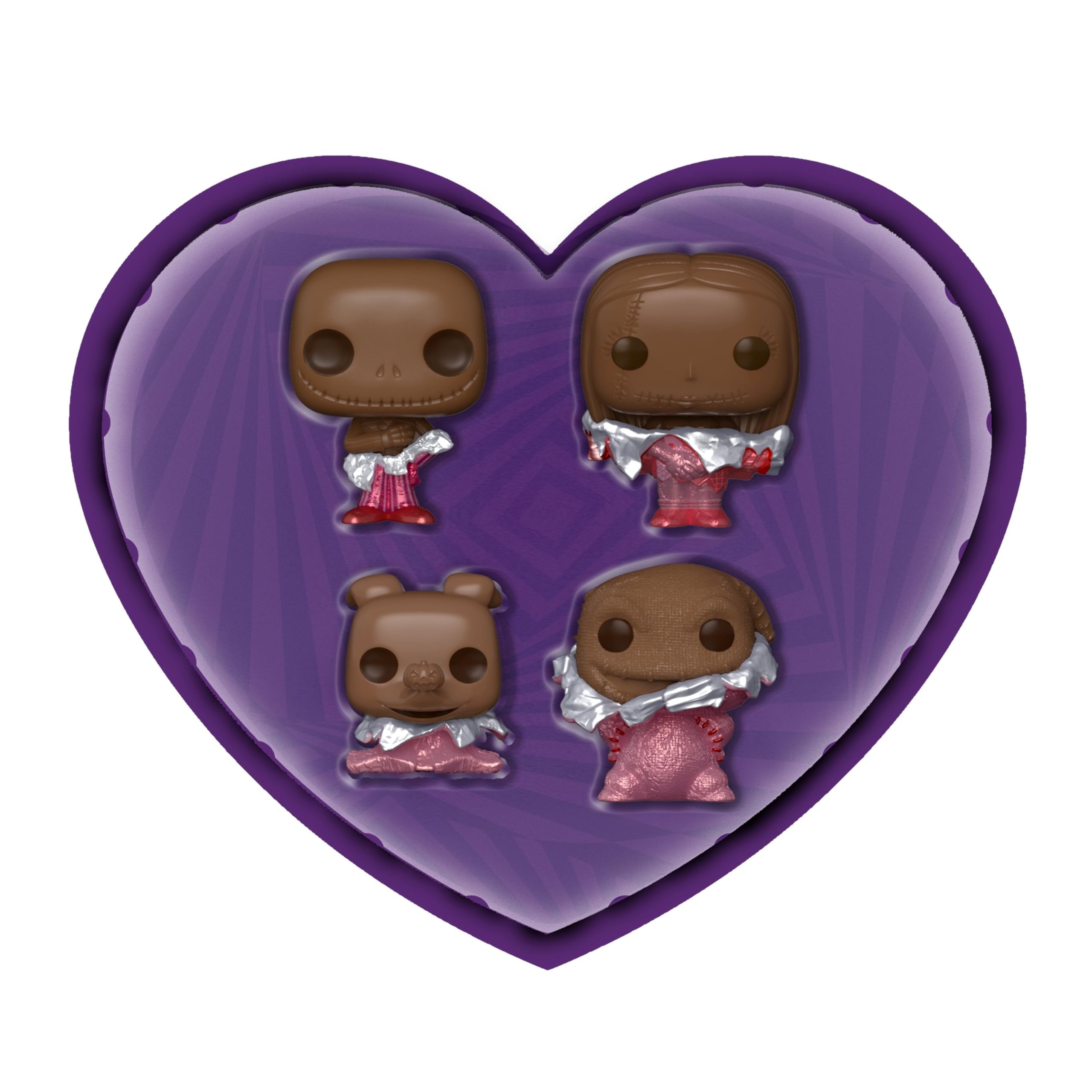 Funko Pocket POP! Disney the Nightmare Before Christmas Valentines Box 4 Pack, Jack Skellington, (Choc), Keychain