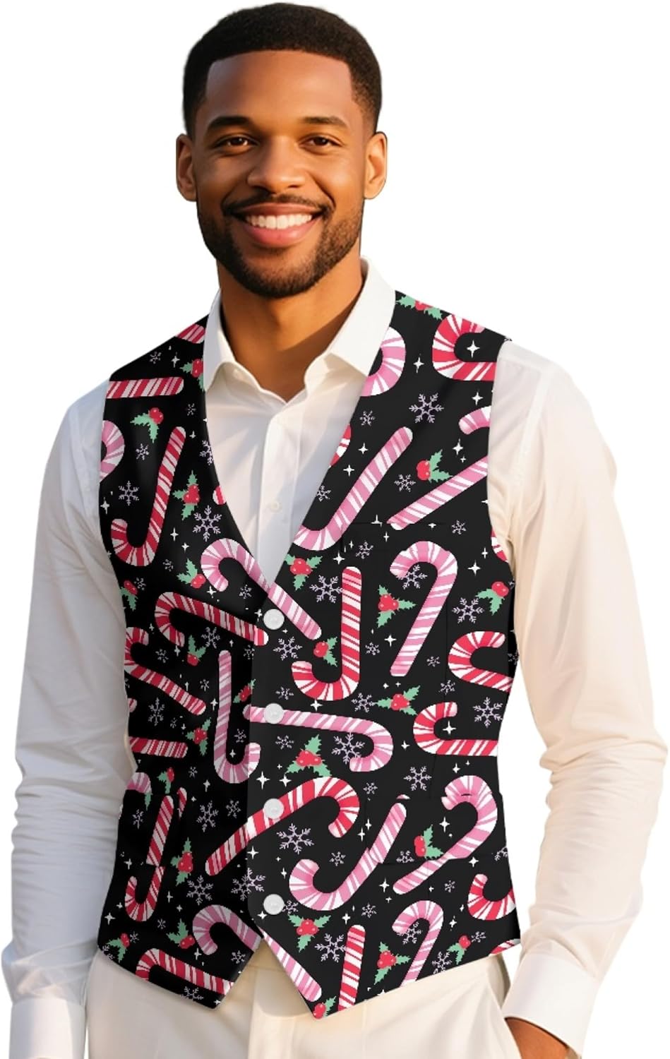NDISTIN Vest for Men V-Neck Sleeveless Jacket Suit Vest Lightweight Business Formal Dress Waistcoat