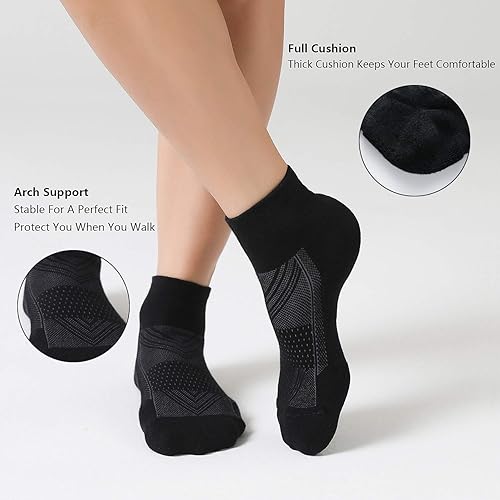 Miniatura 6 de CS CELERSPORT Paquete de 6 calcetines tobilleros para hombre con cojín, calcetines deportivos para correr