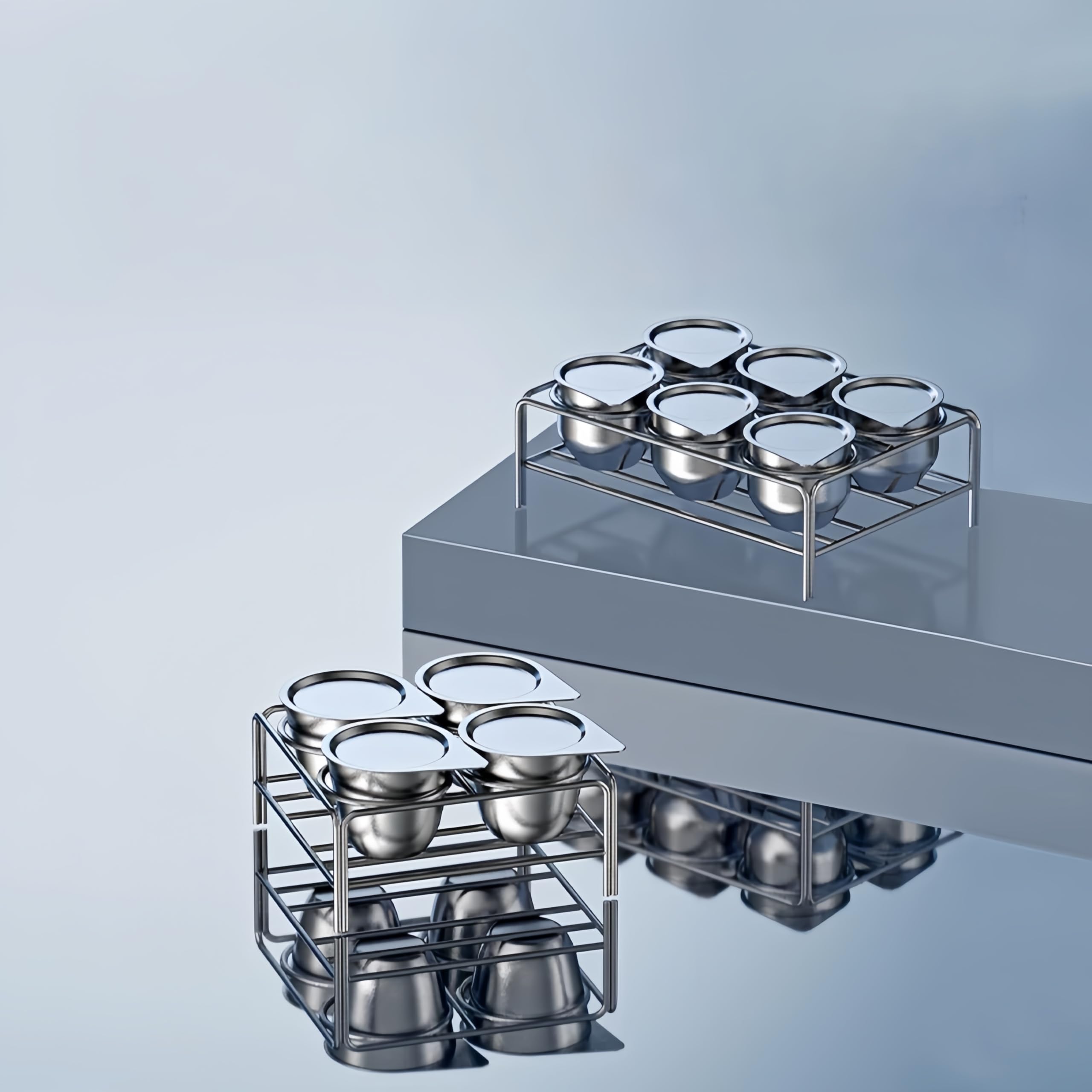 Juego de crisol de hierro y níquel puro - Crisoles de fusión de laboratorio con tapa (30 ml/50 ml) 1 pieza(Nickel rack 30ML (6 holes))