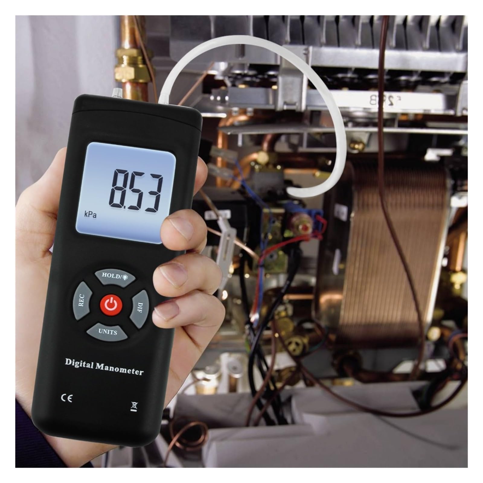 Manómetro digital de presión diferencial pantalla LCD servicio HVAC