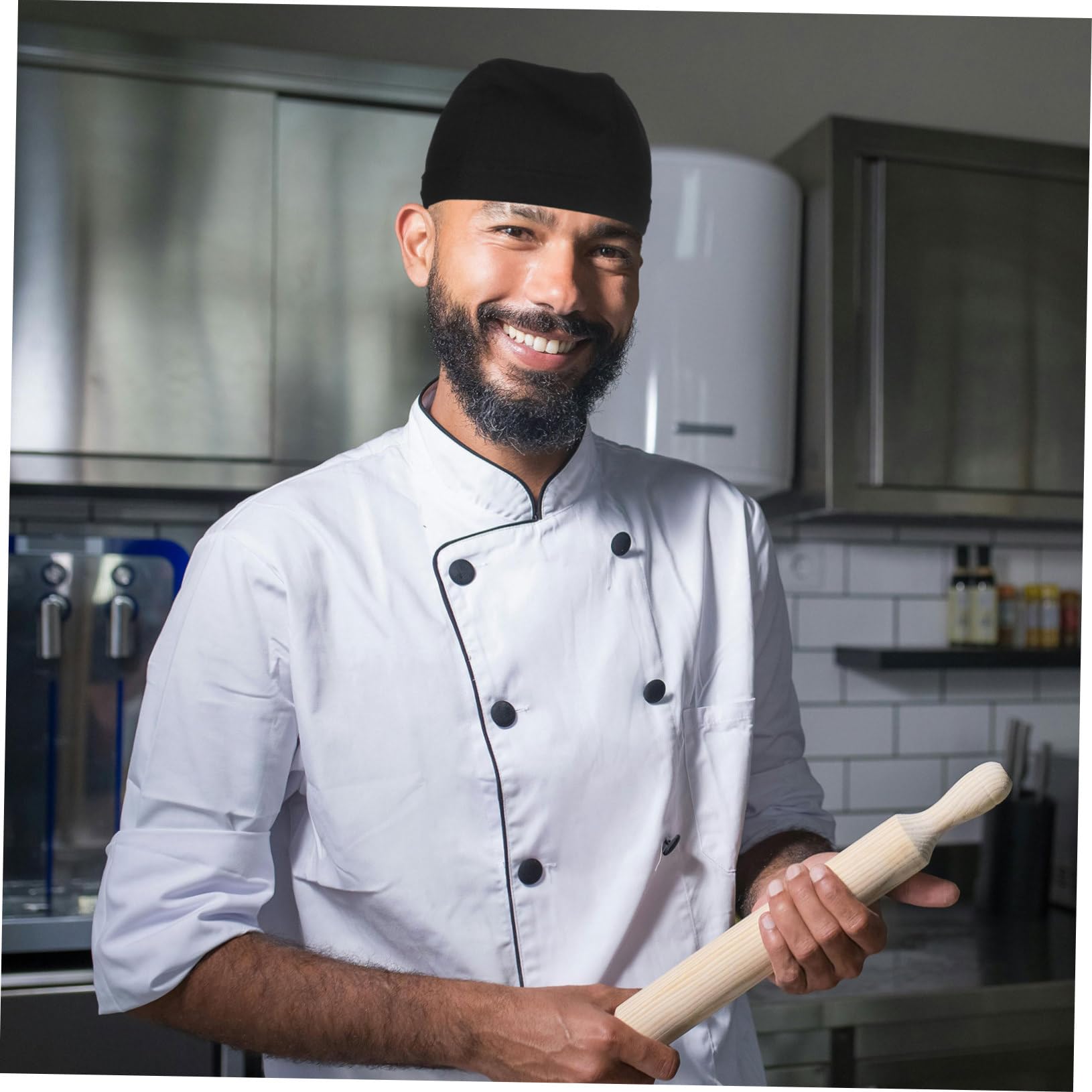 Veemoon Gorros De Chef para Cocina Profesional y Catering, 6 Piezas Unisex En Tejido Cómodo y Transpirable 30x20x12 Cm para Talleres y Eventos