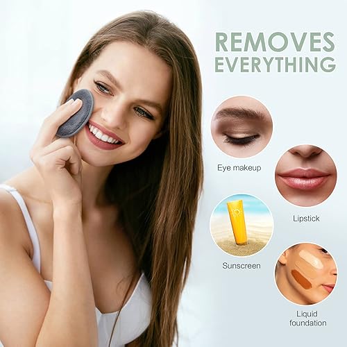 Vista 2 de SUNLAND Almohadillas removedoras de maquillaje reutilizables con bolsa de lavandería, suaves y fridnely para almohadillas removedoras de labios