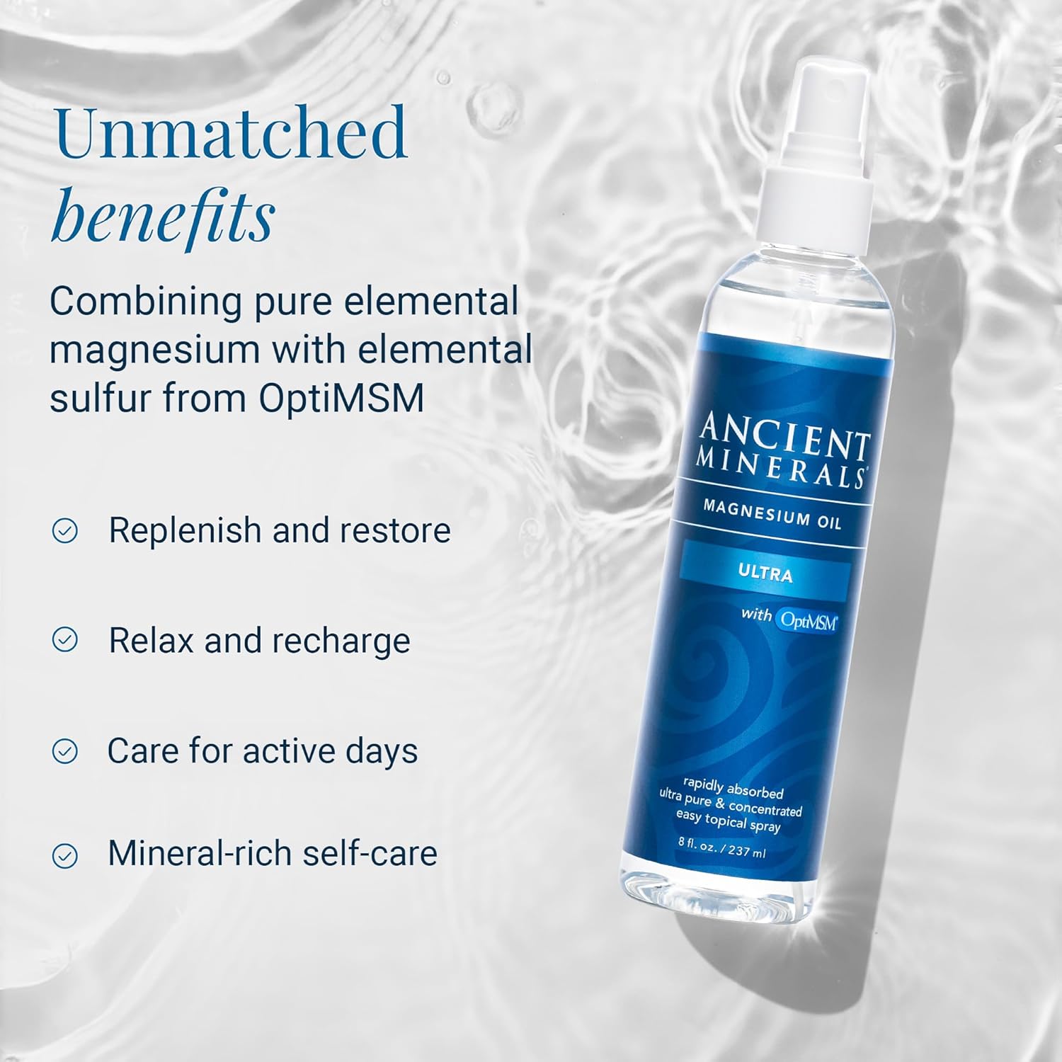Ancient Minerals Ultra Magnesium Oil Spray with MSM - a Pure Zechstein Topical Magnesium Chloride with The Added Benefits of OptiMSM (4oz) - Image 3