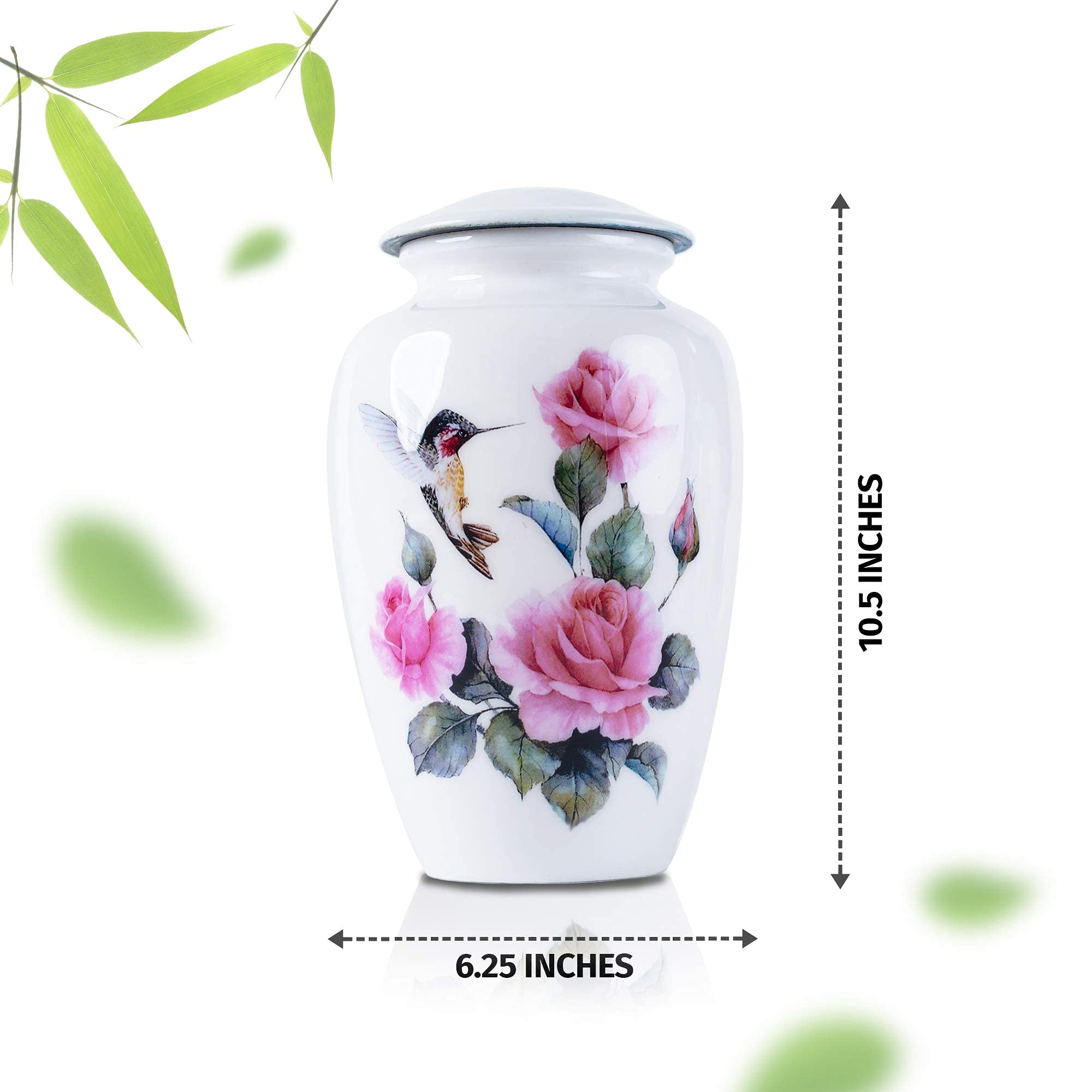 Bold & Divine,Urna de cremación de colibrí para adultos,Urna de cremación para cenizas humanas adultas urnas para cenizas de adultos (grande/adulto) con bolsa de terciopelo única para tu ser querido