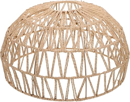 DOITOOL Farmhouse Woven Retro Chandelier Lampshade Simple Hanging Light Cover for Home Decor Design for Dining Room Tea House Eye-caring Warm Light