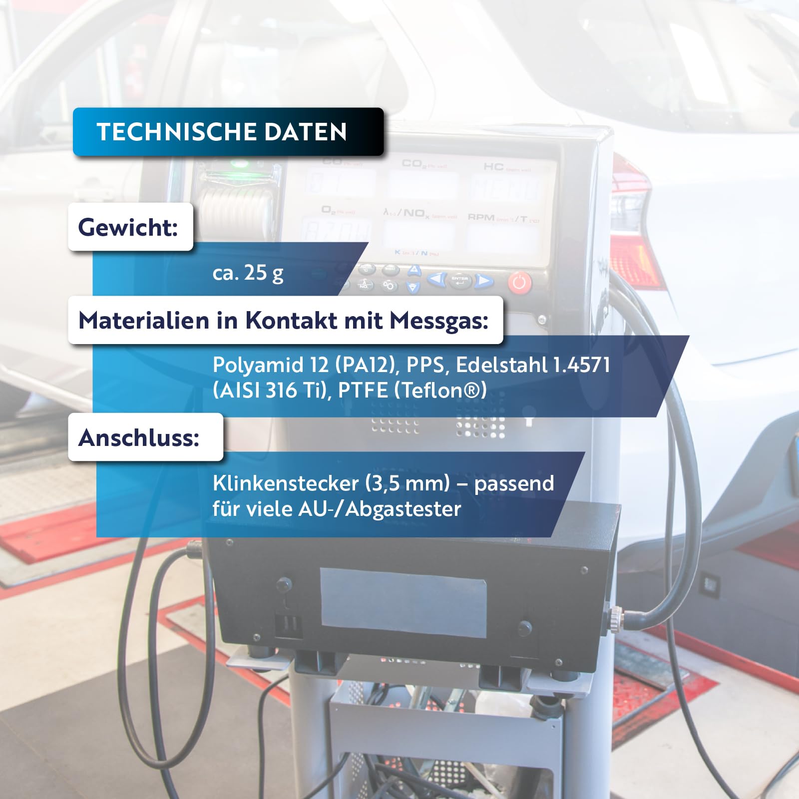 A-02BT Sauerstoffsensor für Abgasgeräte Abgastester AU Geräte