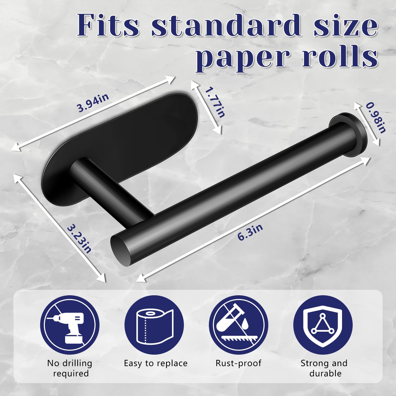 Toilet Paper Holder, Self Adhesive Toilet Paper Holder Wall Mount — Amazon image 6
