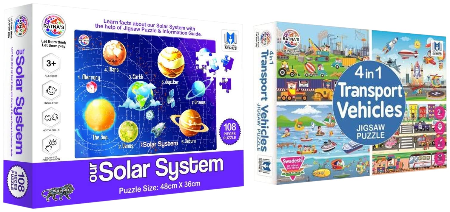 RATNAS Outer Space Jigsaw Puzzle for 24-48 Months, 108 Pieces, Multicolor & RATNAS 4 in 1 Jigsaw Puzzle for Kids. 4 Puzzles 35 Pieces Each, Multicolor (B0B9GYXDCP) Amazon Price History, Amazon Price Tracker