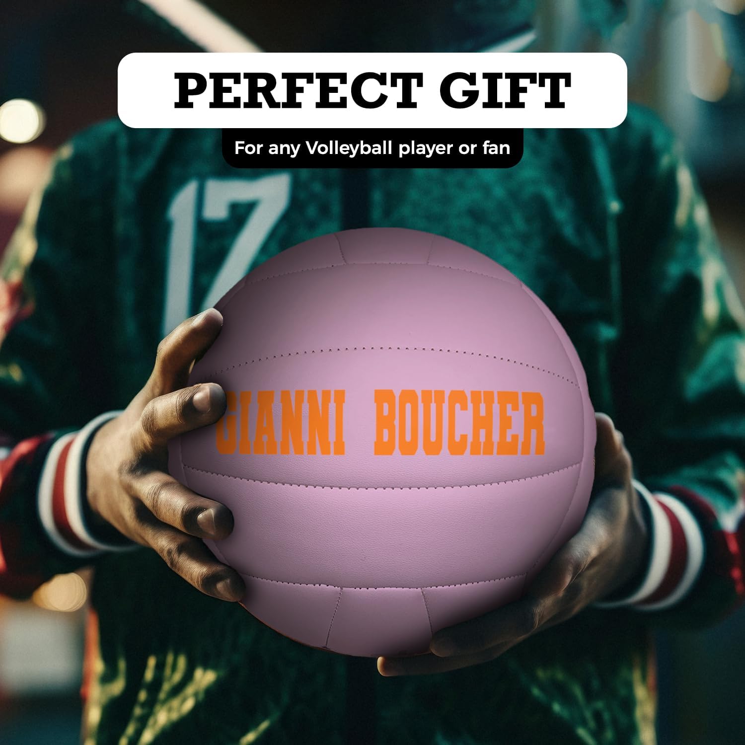 HAMMET Custom Pink Volleyball with Your Name or Text – Durable, Personalized Soft Play Volleyball - Official Size Customized Gift for Mom, Daughter, Girl, Coach and Player