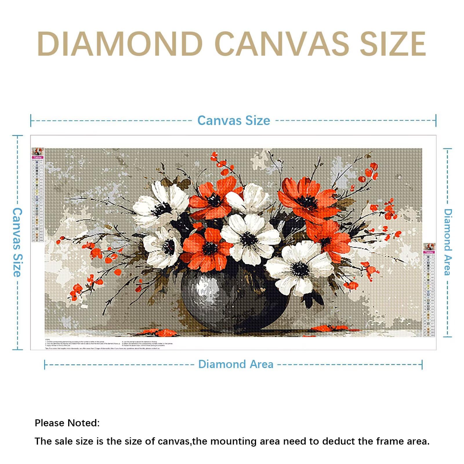 Diamond Painting Grande 200x100cm Flor Diamond Painting Adultos, DIY Abstracto Pintura de Diamante Manualidades Adultos, 5D Cuadrado Rhinestone Bordado Punto de Cruz Art para Home Decoration 0J-881