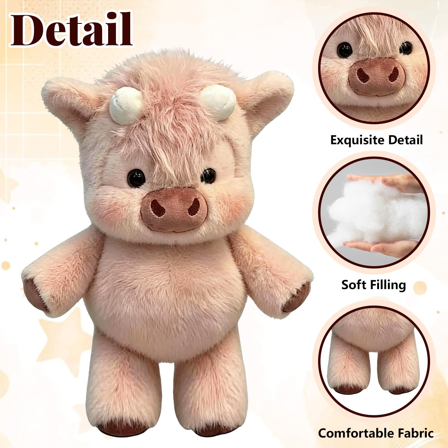 Peluche che Corre, 45cm Mucca Morbido Peluche, Plush Cow Stuffed Toy Soft, Peluche Highland Cow, Pupazzo Che Corre, Peluche Mucca Che Corr-e, Peluch-e Vitello Che C-orre, Per Ragazzi E Ragazze