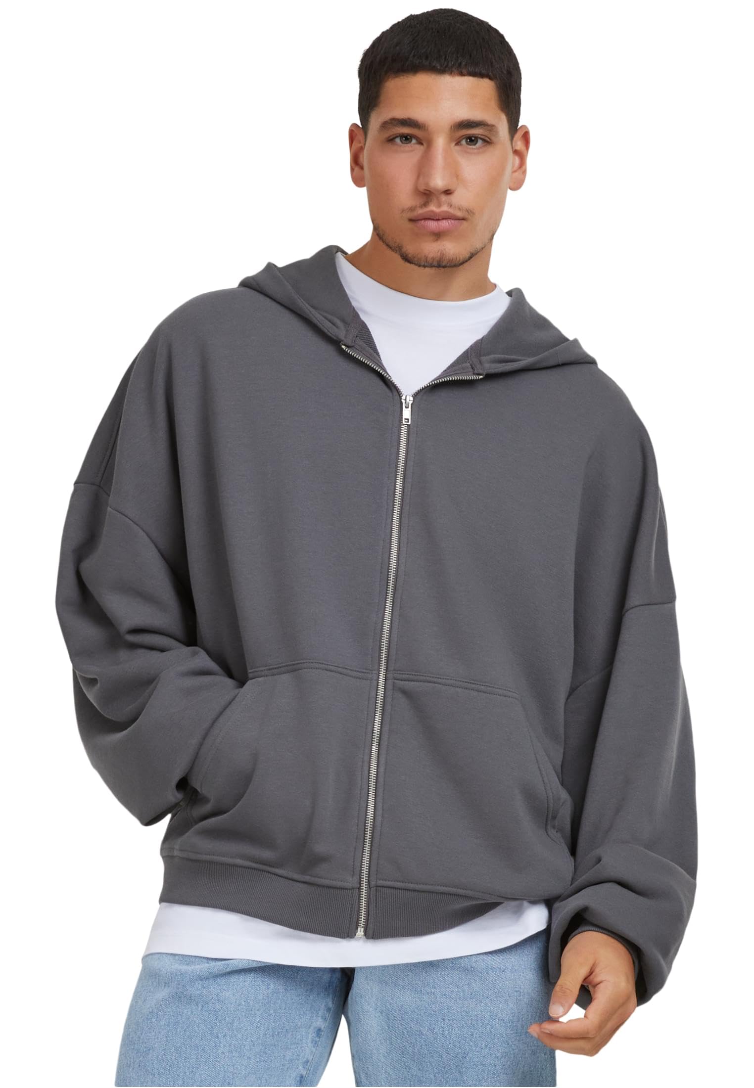 Urban Classics Men's Organic 90's Zip Hoodie Dark Shadow L