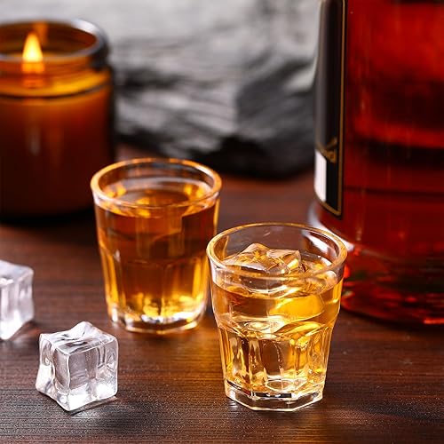 Vista 17 de Tioncy 50 vasos acrílicos de 4.5 onzas, vasos pequeños de whisky, vasos transparentes a granel, irrompibles, apilables, mezclados, mini tazas