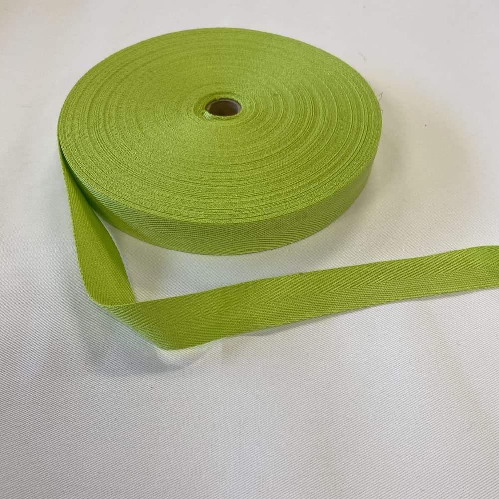25mm Acrylic Herringbone Webbing Tape (Per Metre) (Lime)