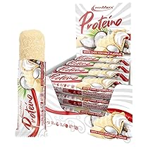 IronMaxx Proteina, barretta proteica a base di cialde con ripieno cremoso, barretta proteica ridotta zucchero, gusto White Choc Coconut 30g (confezione da 12)