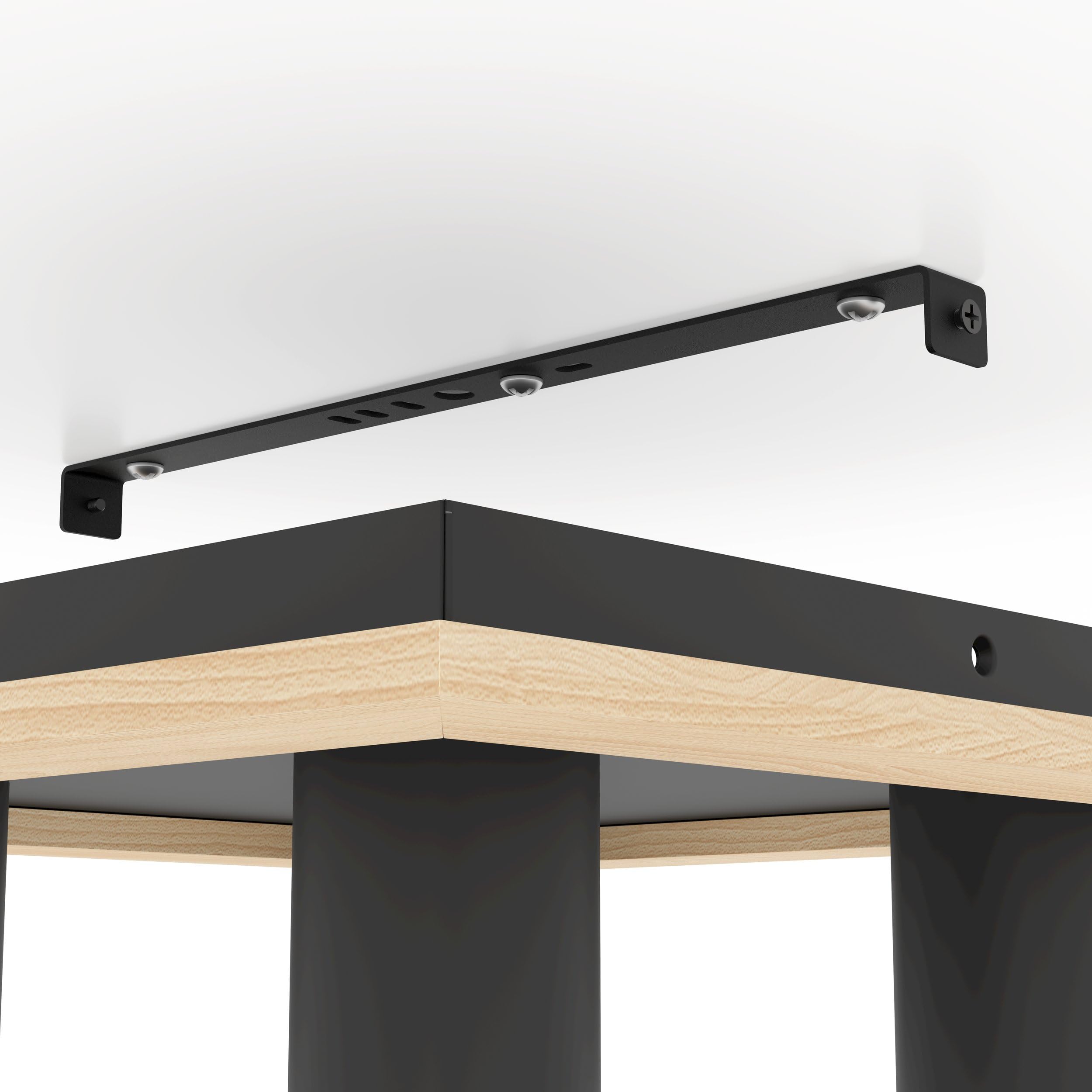 Eglo Luminaire plafonnier LED Valcasotto à 4 spots, lampe de plafond pour | salon et couloir, FSC100HB, éclairage en bois et métal noir et blanc, avec ampoules GU10, blanc chaud