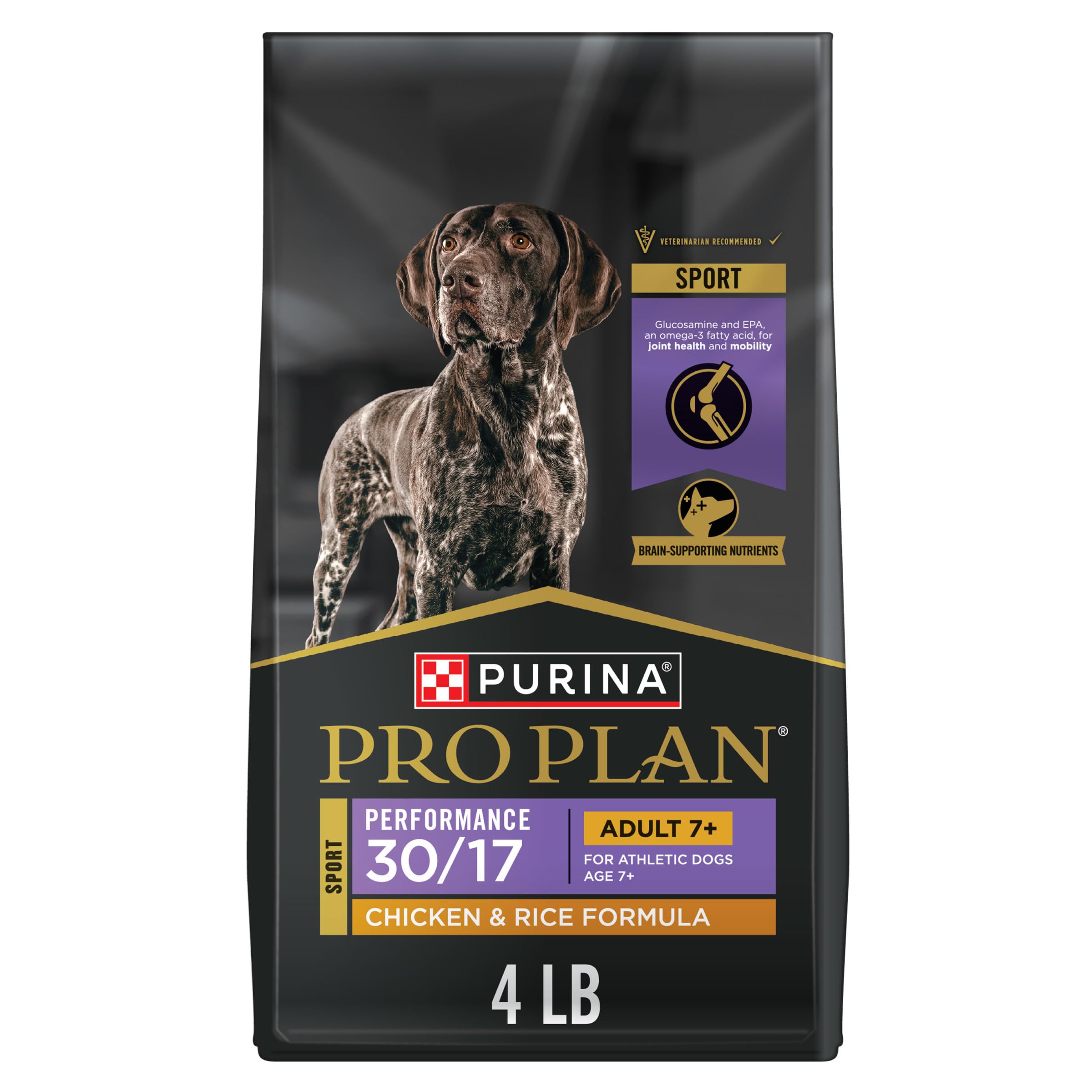 Sport Adult 7 Plus Performance 30/17 Chicken and Rice Formula High Protein Dog Food - 4 lb. Bag