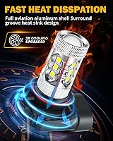 Vista 4 de Auxbeam - Bombilla LED para luces de señal, giro, freno, estacionamiento, trasera, DRL y antiniebla (2 unidades), Blanco