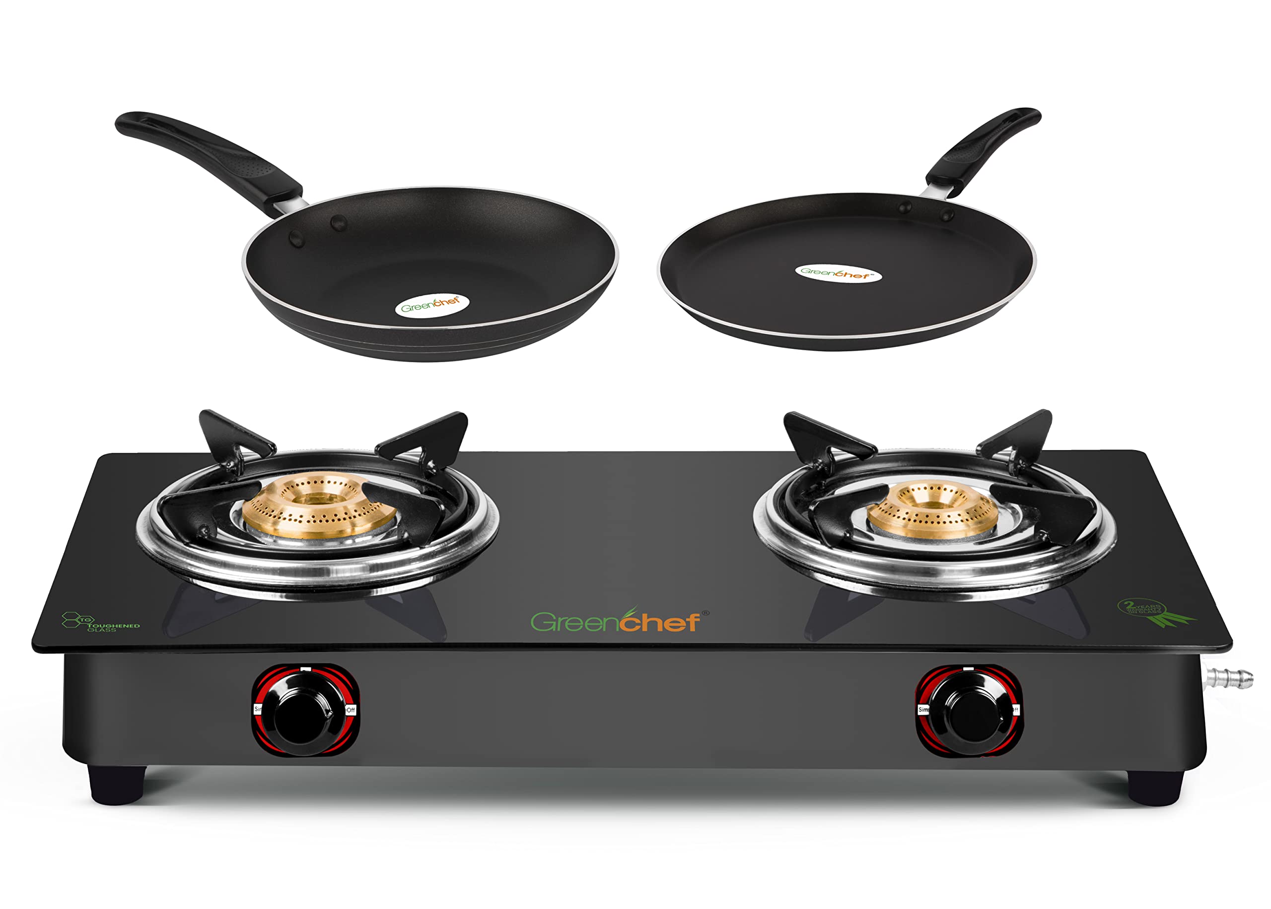 Buy Greenchef EBONY Special Combo Glass Manual Stove Online at