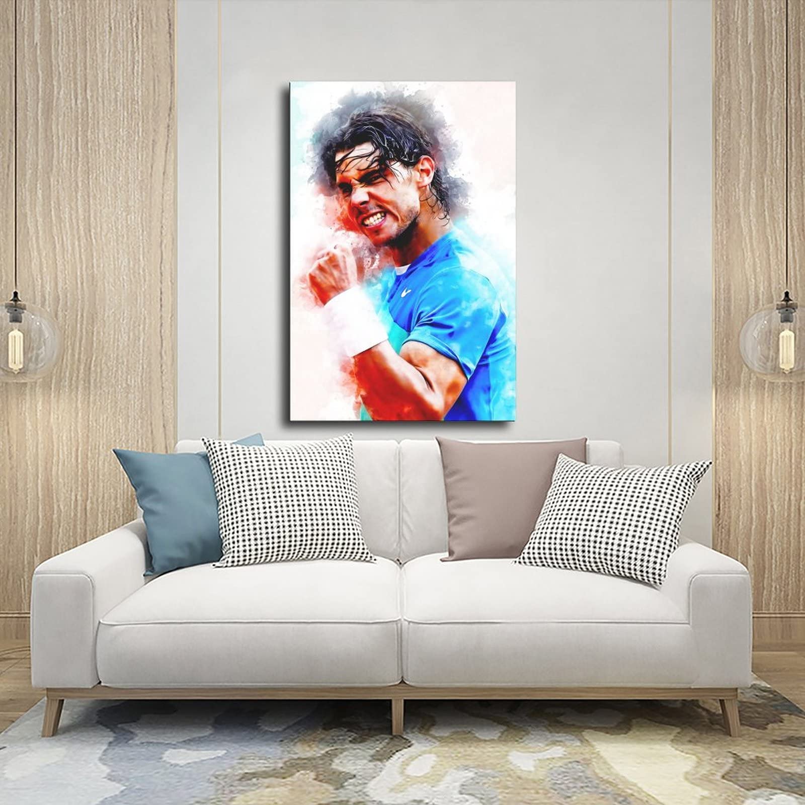 Poster Toile Rafael Nadal 15 – Décoration Murale Sportive, Paysage Tennis, 30x45 Cm Sans Cadre (ou Avec Cadre Option)