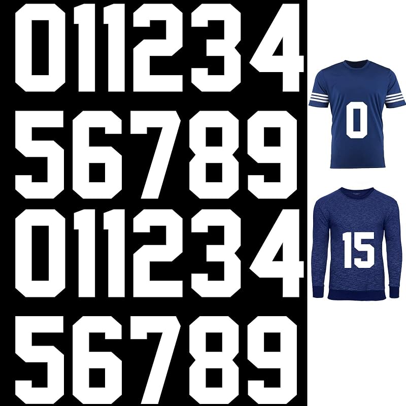 Zonon 22 Pcs Iron on Numbers for Jersey 0-9,White,8 Inch | Heat Transfer for Team Uniform Sports, Vinyl Jersey Numbers, Easy Household Iron Application, Durable Washable Material