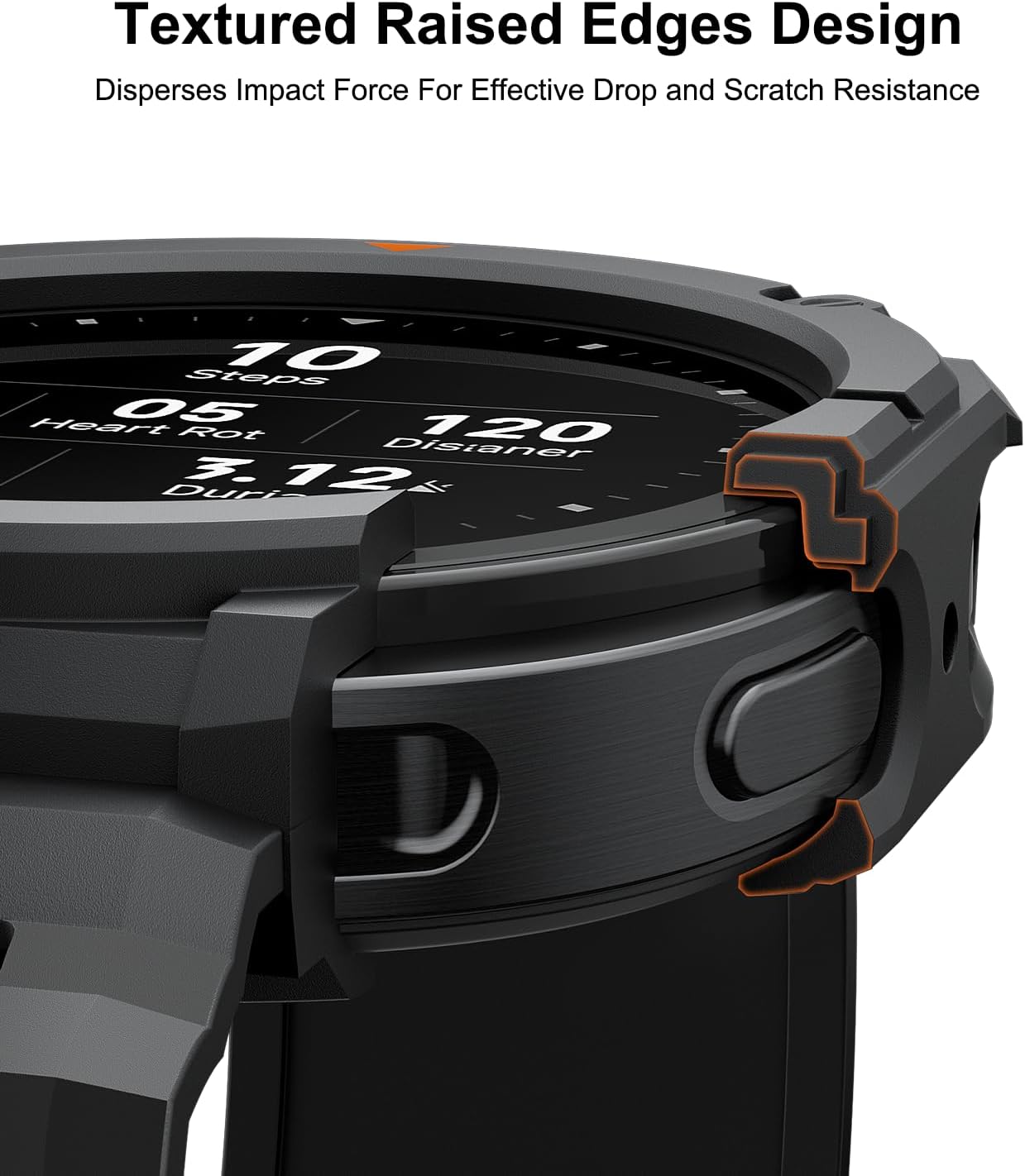 2025 Watch Band for Samsung Galaxy Watch 8 40mm Band with Case and Tempered Glass Screen Protector TPE Rugged Protective Replacement Cover for Men, Black - Image 6