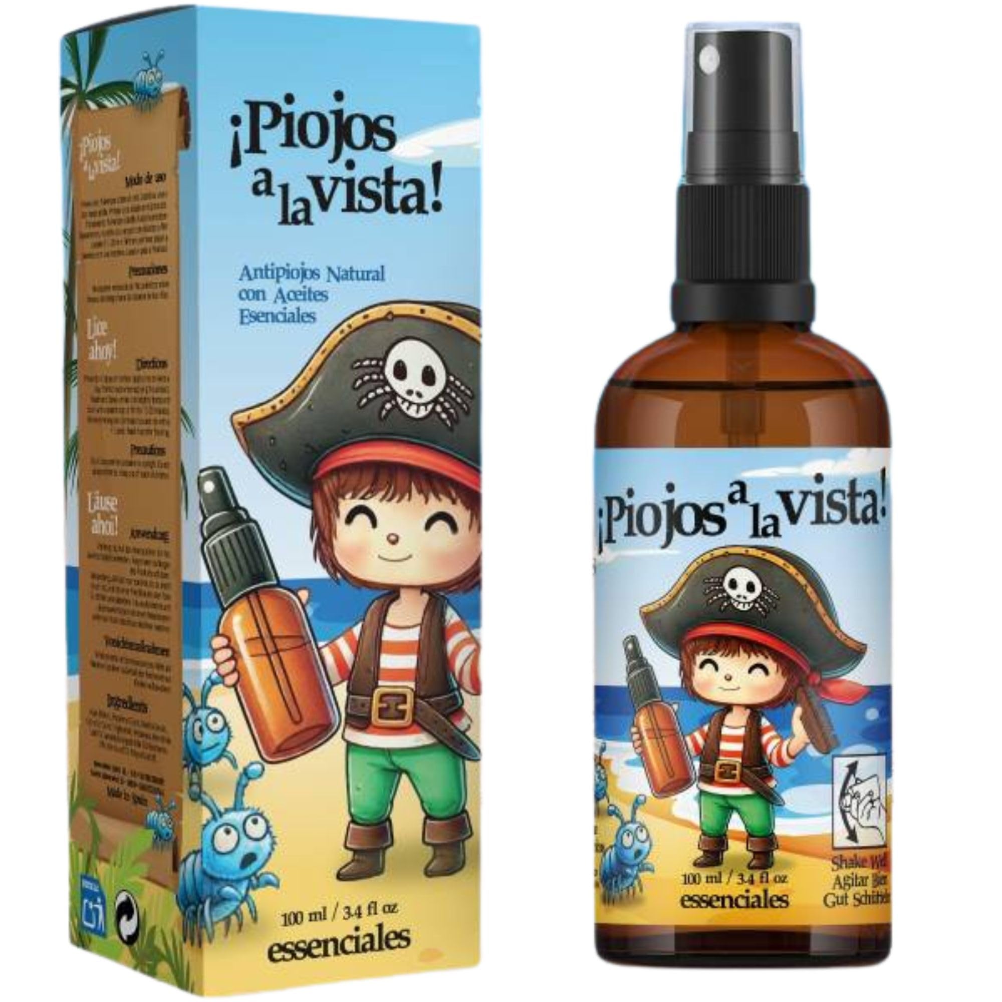 Repelente Piojos con Árbol de Te 100% Natural - Sin Piretrinas ni Permetrinas - Tratamiento antipiojos eficaz para niños con olor agradable y efecto desenredante pelo niñas