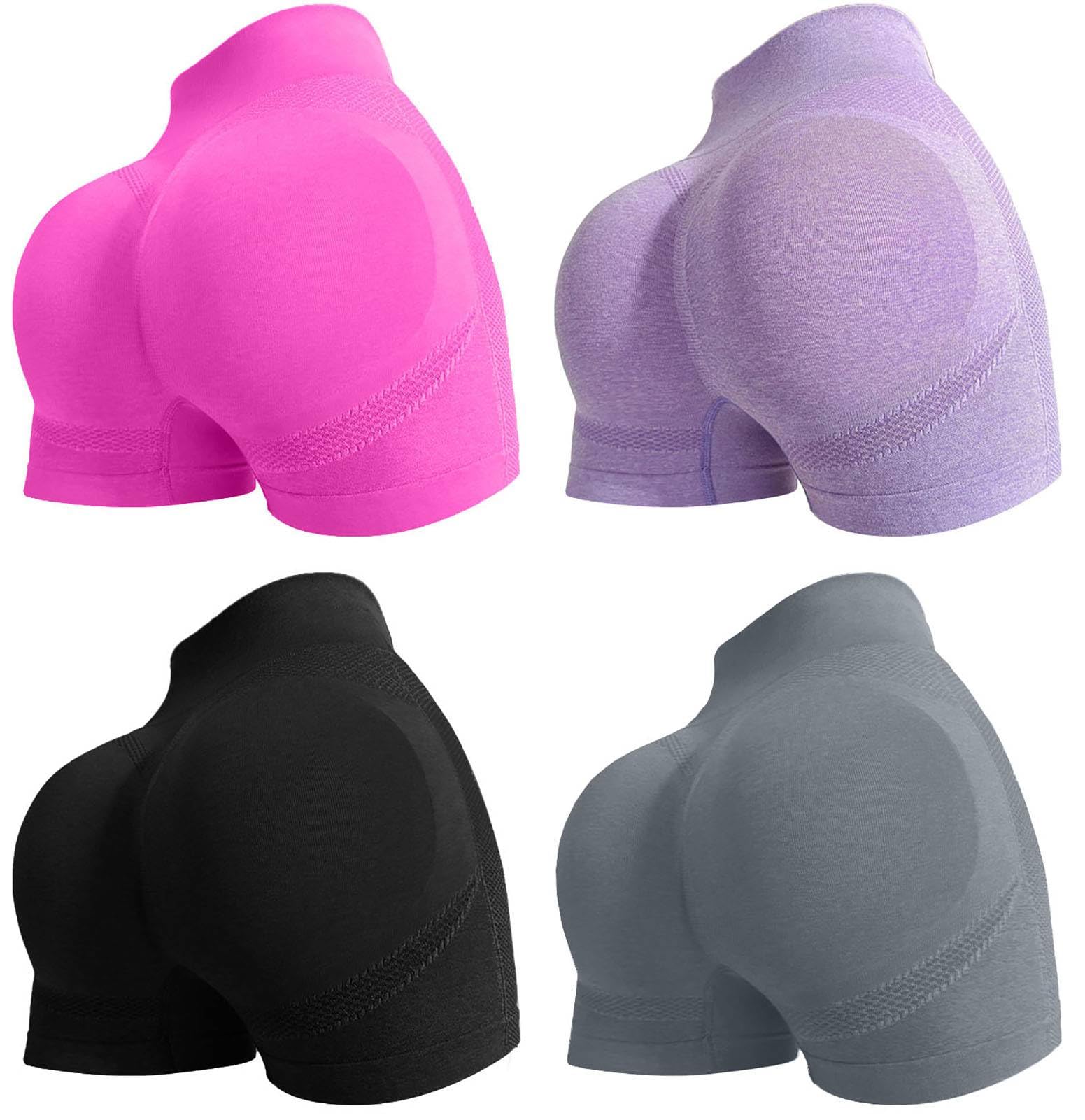 YOAKUKA Women's Workout Shorts Yoga Gym Seamless Scrunch High Waist Pants