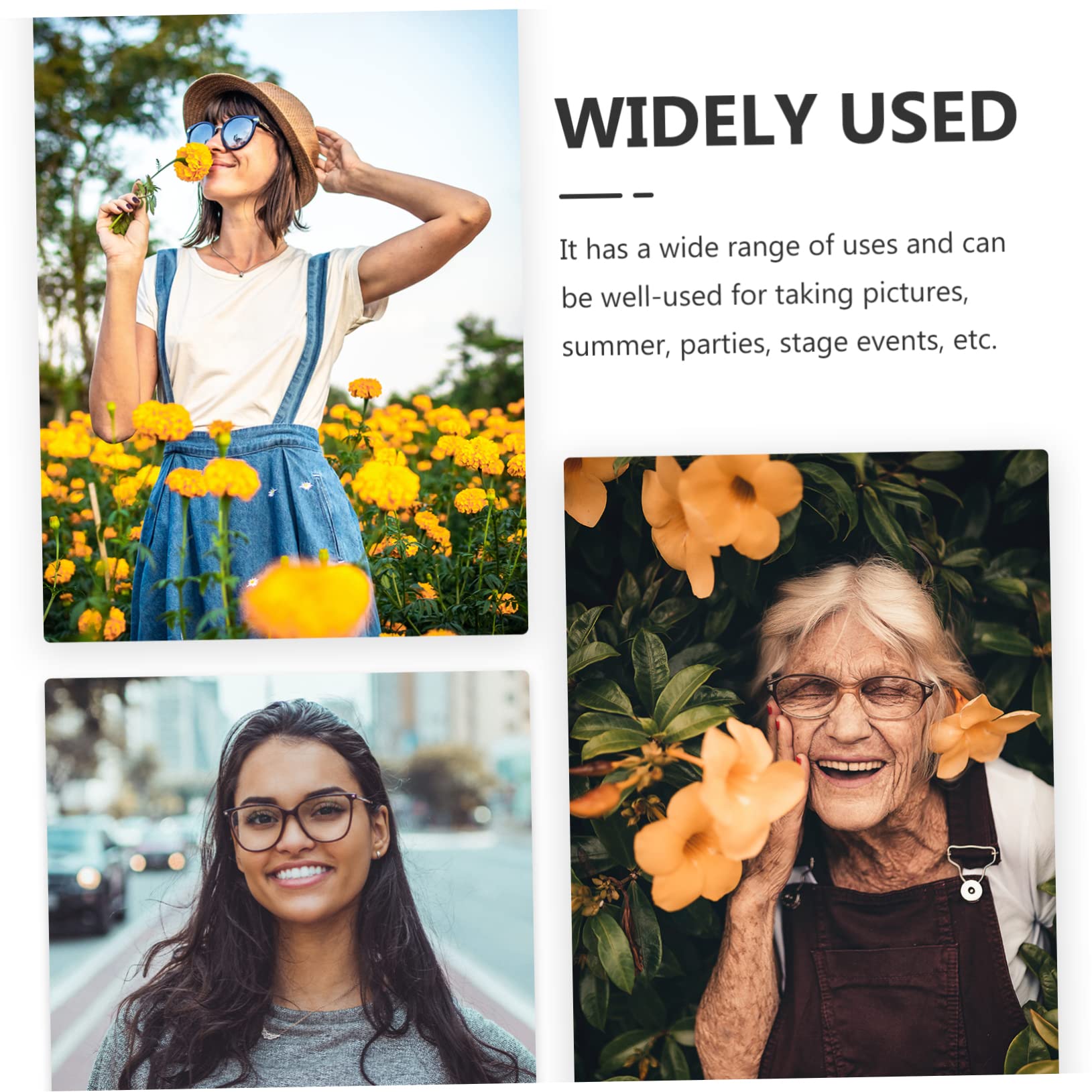 5stücke Mädchen Sonnenbrille Mit Sonnenbrille Für Damen Dekorative Für Sommer-events Für Partys Und Festivals Schwarz- Mit Verlaufslinsen