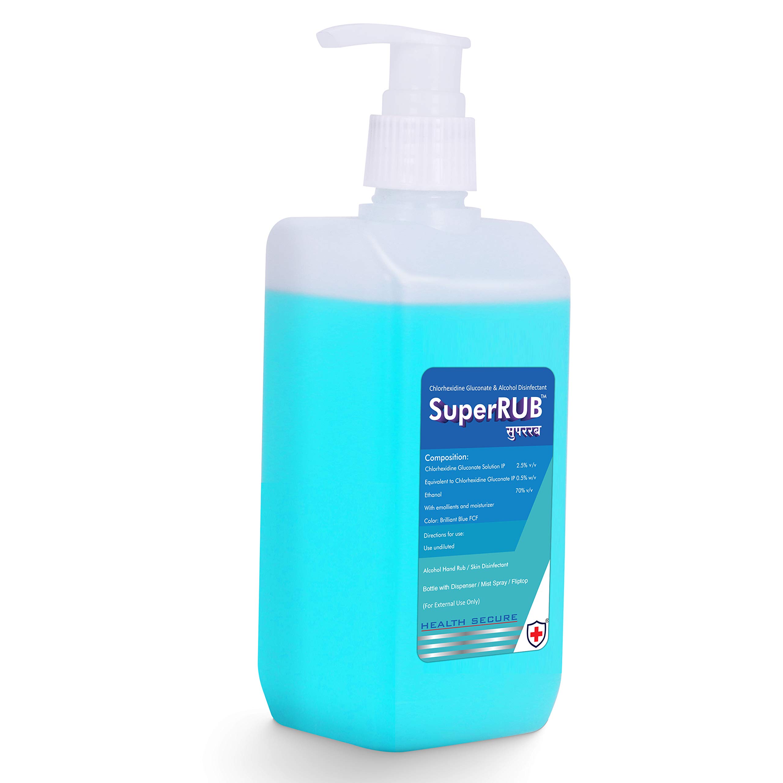 SuperRub Hand Sanitizer Liquid 500ml Alcohol Based Hand Sanitizer with Dispenser Pump 1