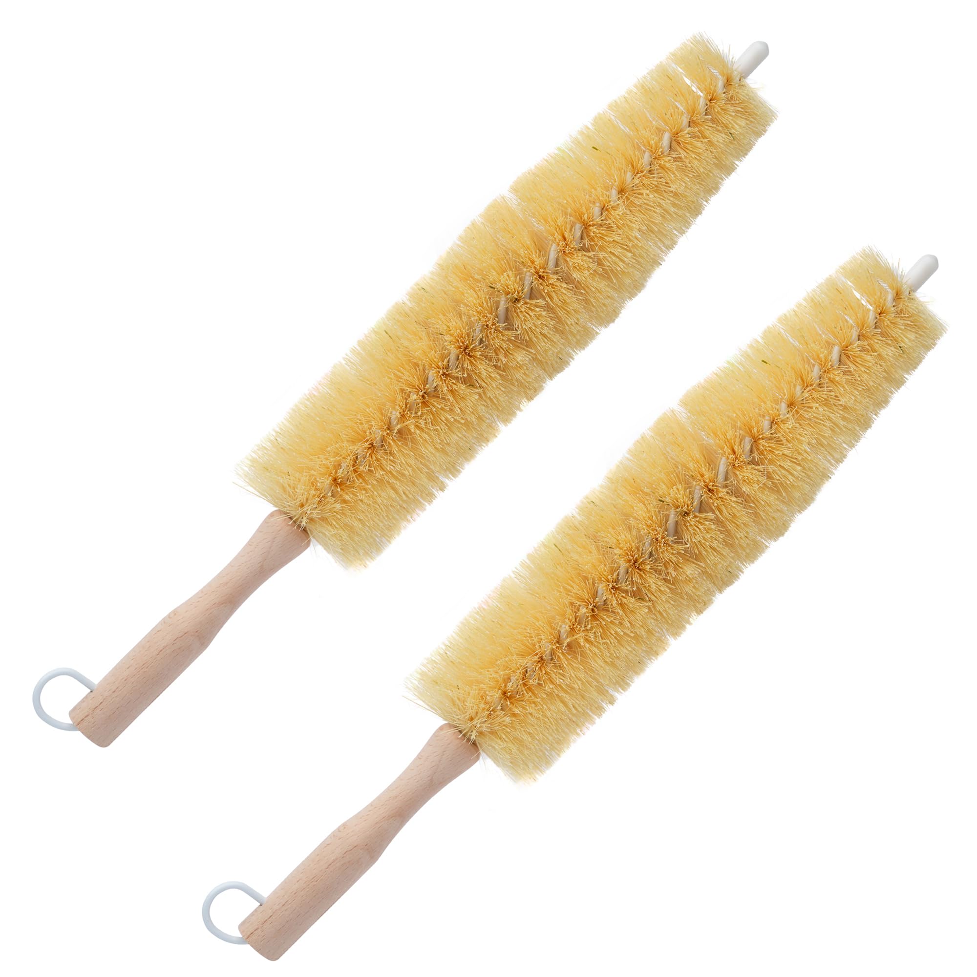 Nanoskin 2-Pack Ultra-Efficient 17" Long Spoke, Wheel, and Engine Detailing Brushes with Rust Proof Plastic Coated Wire - Flexible, Scratch-Free