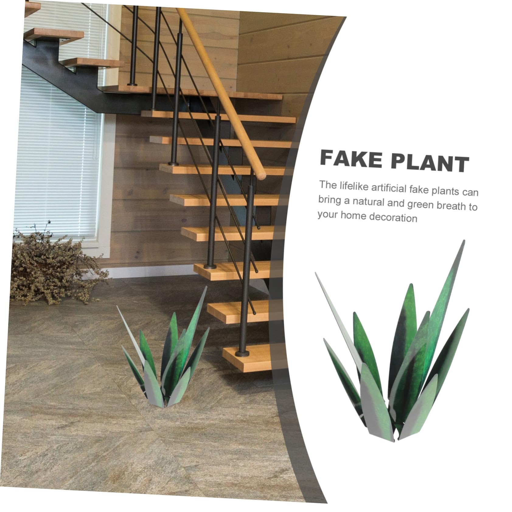 BESPORTBLE Ornement Plante Grasse Artificielle en Métal Vert, Décor Créatif pour Jardin, Bureau et Restaurants, Facile à Nettoyer