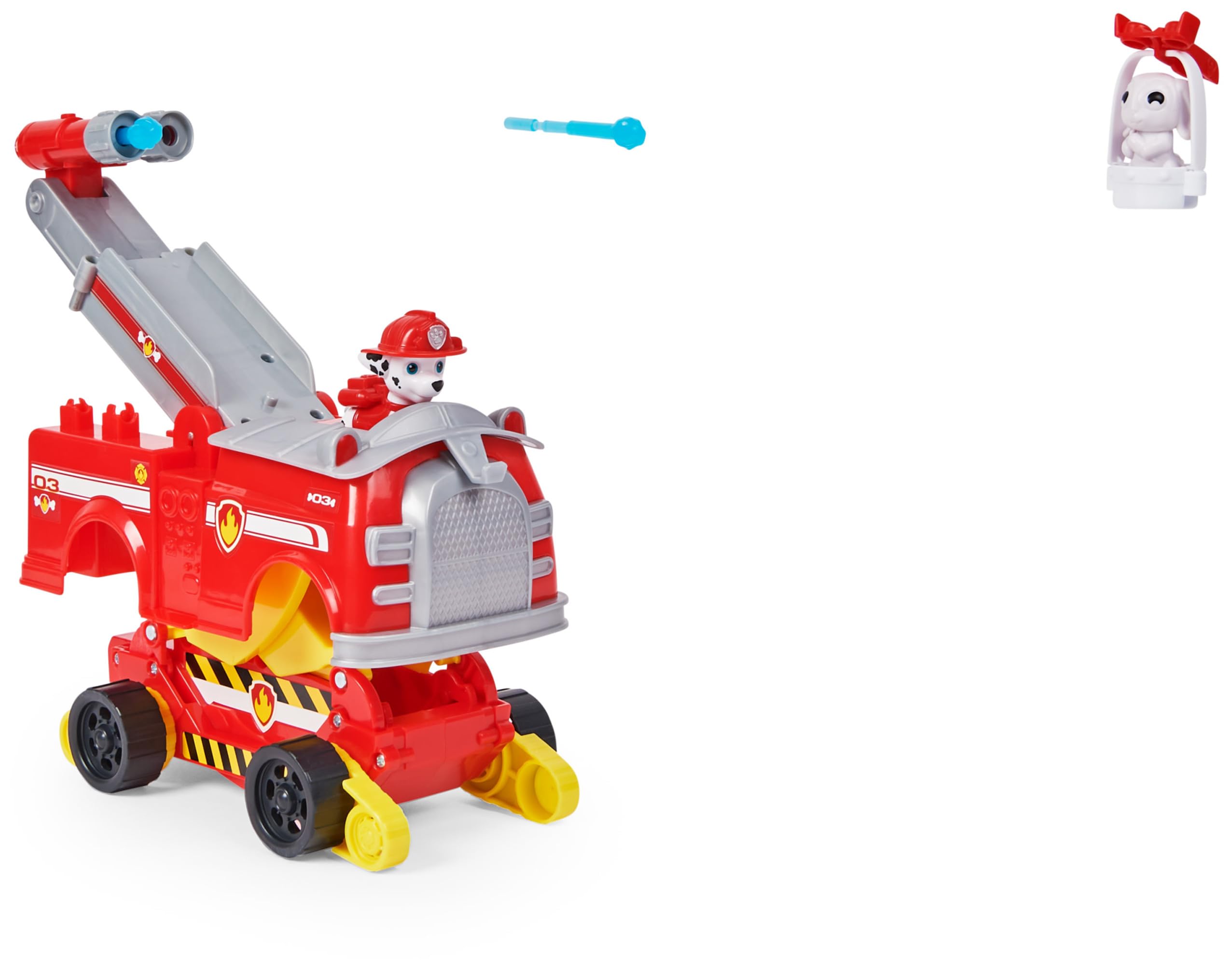 Paw Patrol | Camion dei Pompieri Rise N' Rescue di Marshall | Veicolo trasformabile Personaggio di Marshall e Accessori Inclusi | Giochi Bambini dai 3 Anni in su